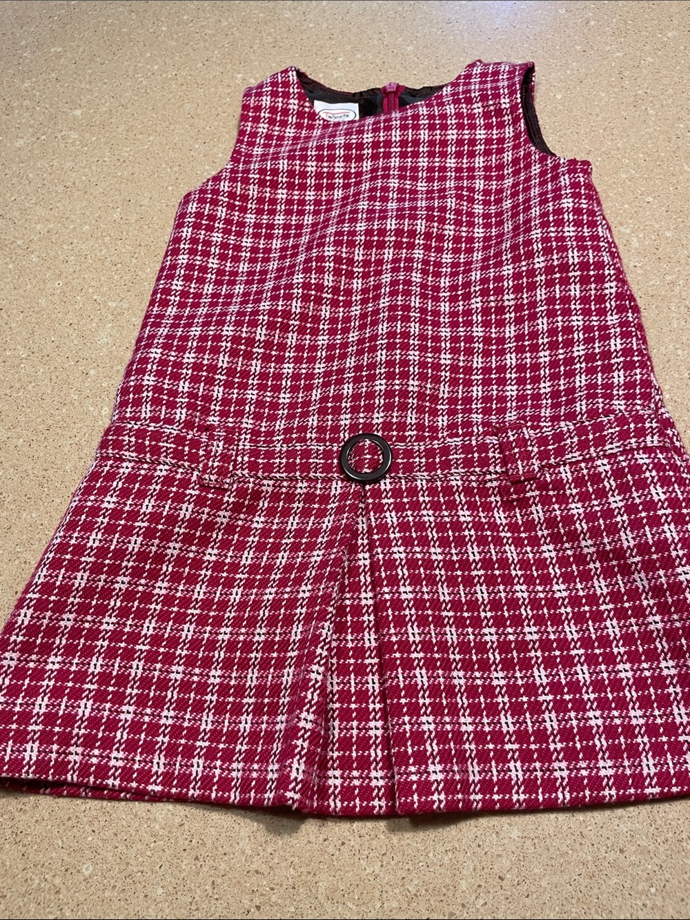 Talbots Kids Pink & White Tweed A-Line Dress